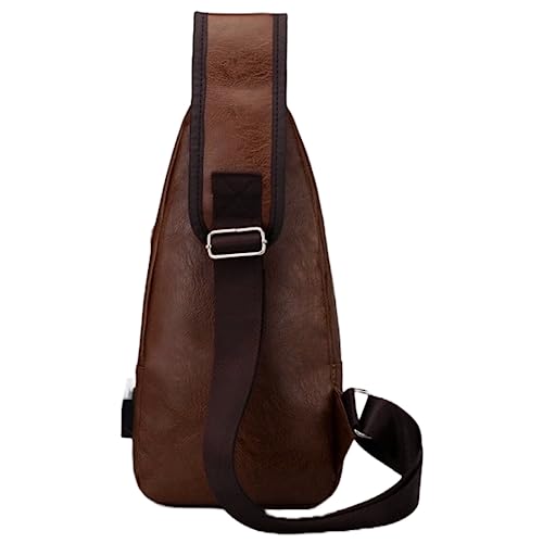 Unisex PU Leather Sling Bags Crossbody Bag for Men and Women, Durable with Multiple Compartments, Perfect for Hiking4
