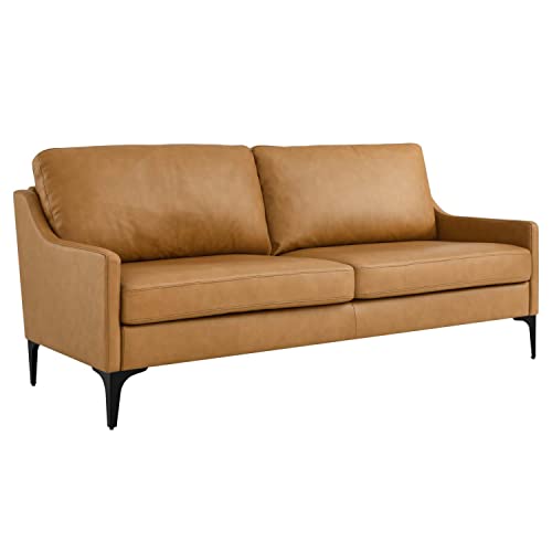 Modway EEI-6018-TAN Corland Leather Sofa, Tan