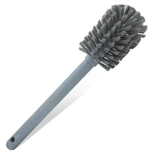 SPARTA Large Water Bottle Brush Ideal for Wide-Mouth Jars, Bottles and Tumblers, Dishwashing Tool with Handle for Home and Commercial Kitchens, Plastic, 12 Inches, Gray, (Pack of 6)