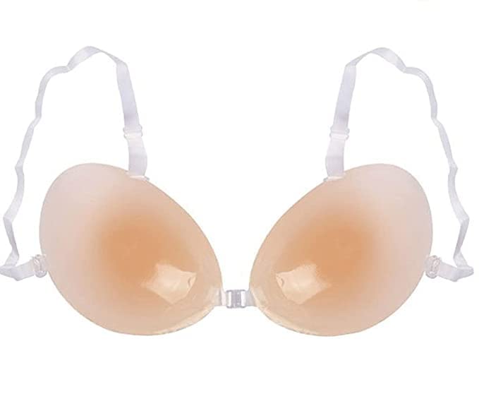 Image of Brachy Adhesive Invisible Front Clouser Strapless Bra - Breast Lift Backless Push Up Silicone Bra, Reusable Women Sticky Bra with Two Silicone Nipple Covers