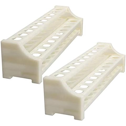 2PCS White Test Tube Rack, Plastic Lab Test Tube Rack Holder, Detachable, Plastic Centrifuge Test Tube Stand 20 Holes for 15mm Tubes Laboratory Business Industry Science Supplies Cover