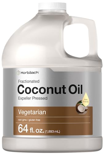 Horbäach Coconut Oil for Cooking 64 oz Liquid Unflavored