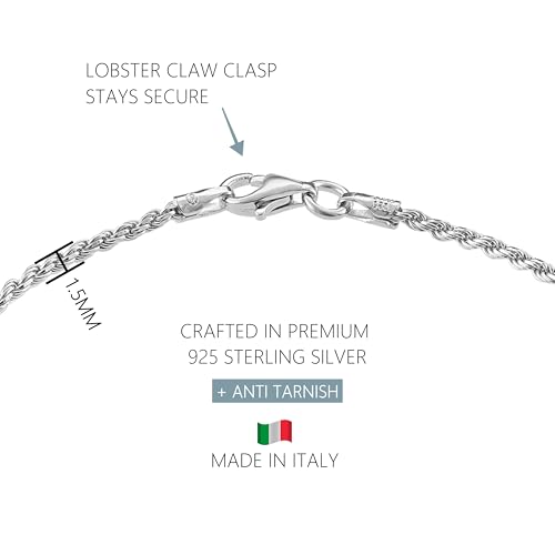 KISPER Solid 925 Sterling Silver Chain Bracelets for Women, Waterproof Tarnish Resistant, Curb/Rope/Figaro/Mariner Link Bracelet, 6.5, 7, 8, 9 Inch3