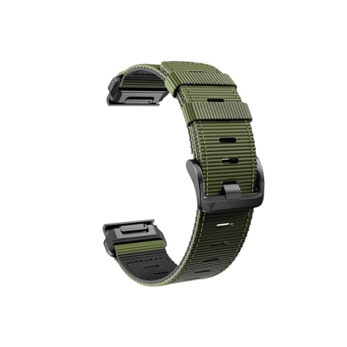 22 26 mmナイロンベルトGarmin に適合 Fenix 5 X/5 XPLus/6 X/6 XPro/7 X/3 HRクイックリリースベルト(Green black,Descent Mk1 Mk2)