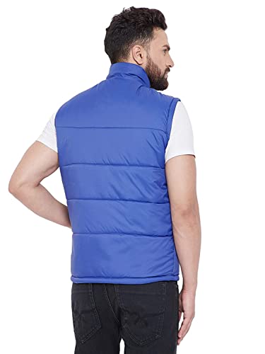 Image of Billford Men's Sleeveless Nylon Quilted Bomber Jacket, Royal Blue 2XL