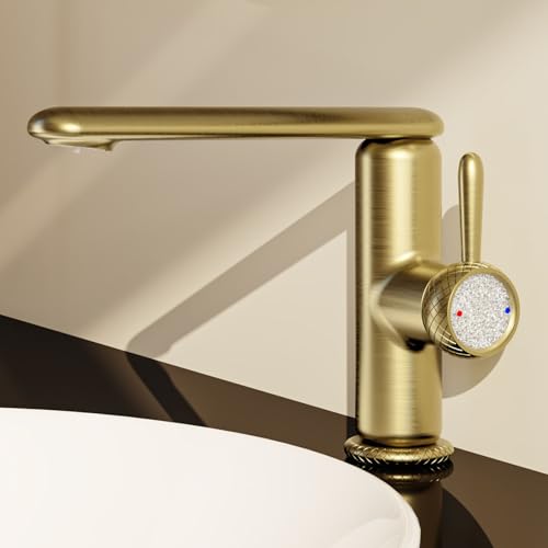 Mitigeur de lavabo or à levier unique pour un nettoyage facile