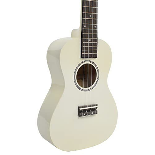 Image of Vault UK-003 Concert Colourful Ukulele 23 Inch with Gig Bag - White