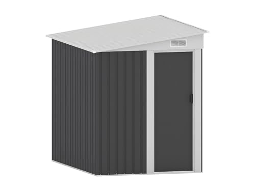 Vente-unique - Abri de Jardin métal adossé en Acier galvanisé Anthracite 3,15 m² - Daxton