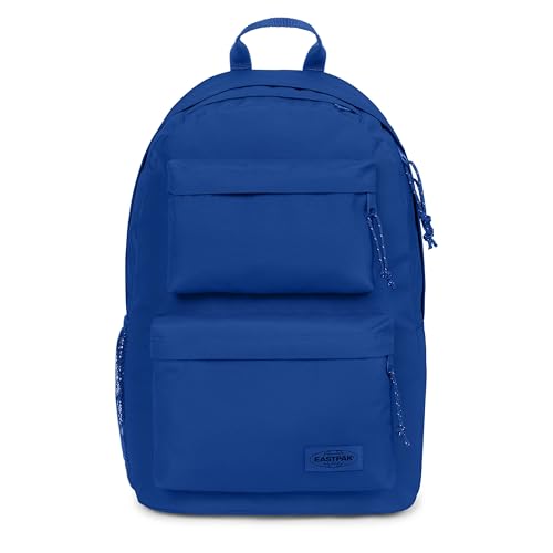 Image of EASTPAK Padded Double - 24L Squared Backpack with Dual Front Pockets, 13 inch Laptop Sleeve, Bottle Holder & Padded Straps, Royal Blue