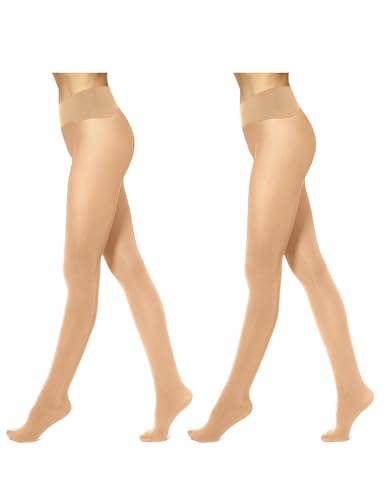 Image of no nonsense Women's Yoga Waistband Blackout Tights 2 Pair Pack
