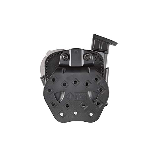 Aker Leather Products D.m.s. Cuff/Mag Combo Aker Leather 519 D.m.s. Handcuff/Magazine Pouch, Plain, Left Hand, 9Mm/.40 Caliber, Black #TOP1