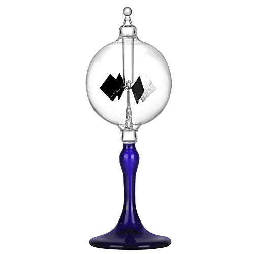 DORAMI Medium Blue Solar Power Radiometer Crookes Spinning Vanes Glass Windmill Gift Home Desk Decoration M
