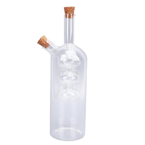 Aceitera y Vinagrera, 2 en 1 Botella Dispensadora de Aceite y Vinagre con Doble Vertedor de Vidrio Botella Dispensadora de Aceite de Oliva y Vinagre de Boca Ancha (Estilo 3)