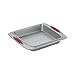 Cake Boss Deluxe Nonstick Bakeware 9-Inch Square Cake Pan, Gray with Red Silicone Grips