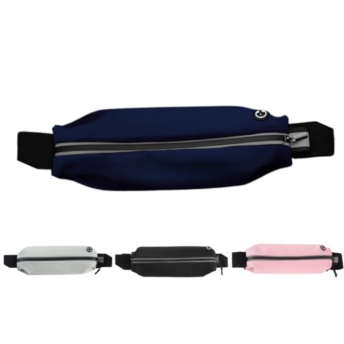 FREEWAY OUTDOORS ADVENTURES Running Belt for Men & Women - Secure Jogging Pouch for Phone, Keys & Essentials. Water Resistance, Adjustable for All Cell Phones (BLUE)