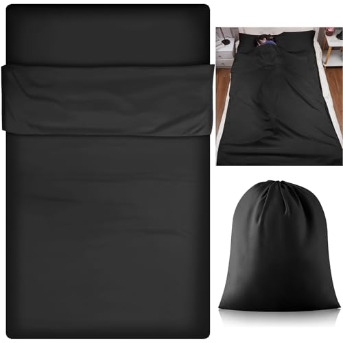 Irenare Self Tan Sleep Sack Reusable Body Self Tanners Lightweight Breathable Tanning Sleeping Sack for Bed Travel Sleeping Bag(Black)