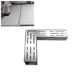 Kit di scarico in acciaio inossidabile di 90 gradi per piscina esterna del patio Heavy Duty Trench Channel Fittings Rust Resistant Grille Cover per la passerella del giardino Efficient Water Flow Mana