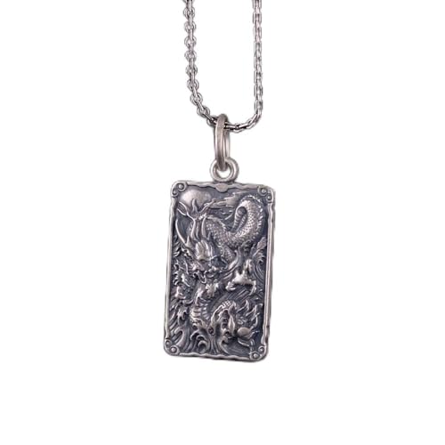 Cadeau créatif avec ce collier dragon chinois en argent massif S925