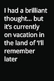 vacationland maine for sale  I had a brilliant thought… but it’s currently on vacation in the land of ‘I’ll remember later: Funny 6x9 Lined Work Notebook  110 Pages  Office Gag ... Santa, White Elephant & Coworker Gift Idea