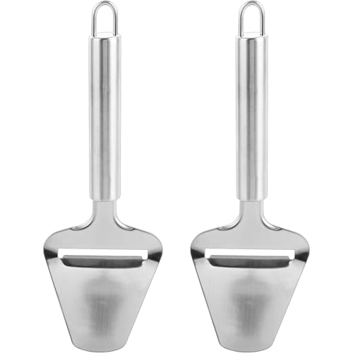 ASelected 2PCS Cheese Slicer Stainless Steel Grater Zester Easy Grip Cheese Shaver Sturdy Professional Cheese Grater Durable Cheese Planer for Soft and Hard Cheese Boards Block Cheese