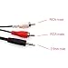 JZK 1.5M RCA to 3.5mm aux cable, speaker wire to RCA red white connector plug, phono male cable to 3.5 audio jack, headphone jack to phono adapter lead, Hifi adaptor cable