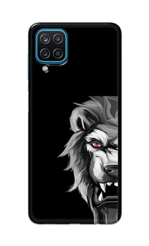 Image of PRINTFIDAA Printed Hard Back Cover Case for Samsung Galaxy A12 | M12 | F12 Back Cover (Angry Lion) -112