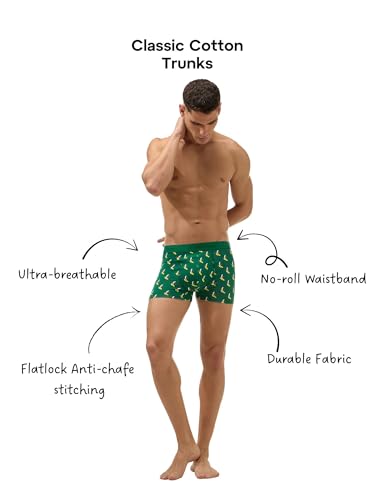 Image of Bummer Men's Premium Cotton Underwear | Fine Combed Cotton with Elastane for Stretch | Ultra Breathable Innerwear | Soft Fabric & No-Roll Waistband | Printed Trunks & Inner Combo for Men