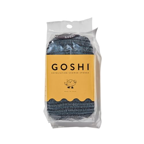 Image of Goshi Exfoliating Shower Sponge- Grey, Rapid-Drying, Rip Resistant
