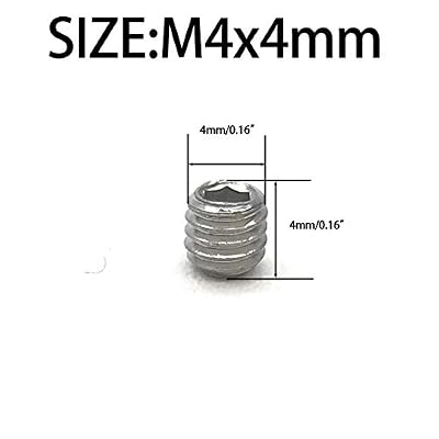 100pcs M4x4mm Stainless Steel Hex Socket Set Cap Point Grub Screws