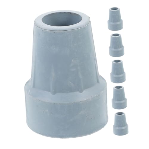 NOLITOY 6個 高齢者用松葉杖用滑り止めマット 耐久性のある杖 杖用パーツ ウォーカー松葉杖 弾性スプリング ブレスレットステッカー 針 松葉杖の足の袖 ステッキのゴム端 Grey