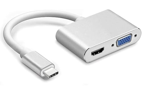 norrberg Adaptador 3 en 1 USB C 3.1 HDMI VGA tipo C a HDMI 4K VGA UHD convertidor adaptador