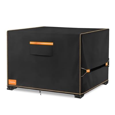 Dalema Square Fire Pit Cover,Outdoor 600D Heavy Duty Waterproof Tear-Resistant 28-30 Inch Square Firepit Covers,Patio Weatherproof Fire Table Cover Square,Black 30" L x 30" W x 25" H