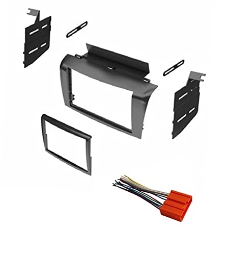 ASC Audio Car Stereo Radio Install Dash Mount Kit and Wire Harness for Installing a Double Din Radio for 2004 2005 2006 2007 2008 2009 Mazda3 Mazda 3