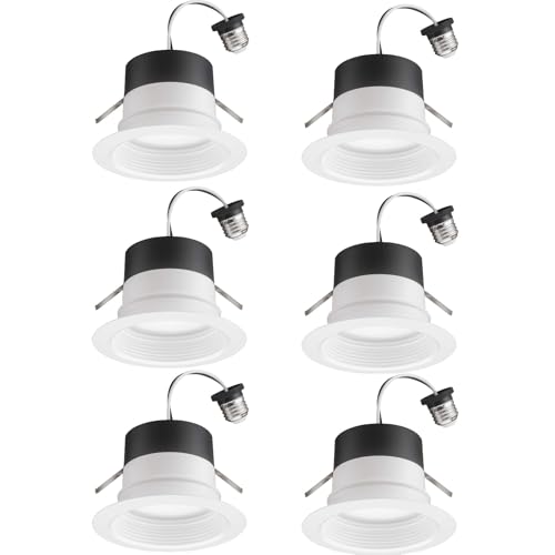 Juno 4BEMW SWW5 90CRI CP6 M2 E-Series LED Recessed Downlighting, Baffle Trim, 4-Inch (6-Pack), White