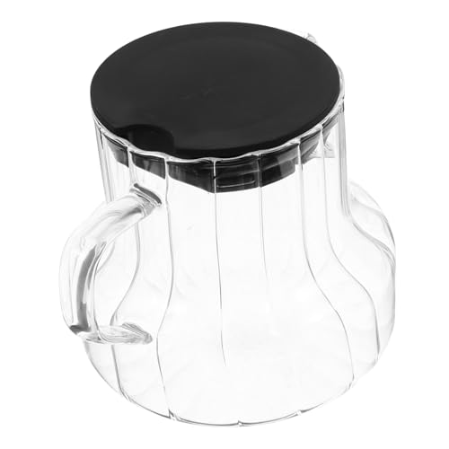 PRETYZOOM Elegant Glass Coffee Pot with Lid Transparent Carafe for Hot Cold Beverages Vertical Stripe Design for Tea and Milk Serving Stylish Kitchen