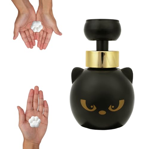Cat Paw Foam Soap Dispenser 16x10cm/6.3x3.94in Adorable Black Cat Paw Foaming Soap Dispenser for Bathroom Sink Kitchen & Washstand