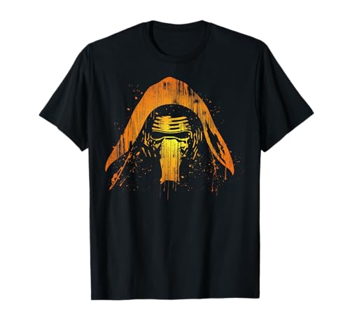T-shirt Star Wars Kylo Ren imprimé lanterne en coton noir col rond pour homme