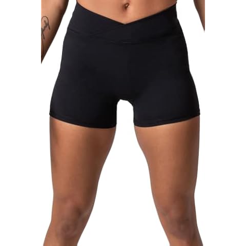 Kamo Fitness Serenity Shorts No Front Seam High Waisted 4" Inseam (Black-2.0, M) Cover