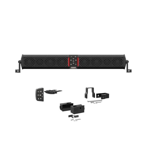 wet sounds STEALTH-XT-8-B Stealth XT 8 Speaker All-in-One Amplified Bluetooth Soundbar with Remote – Black with Slider Brackets and 1.00