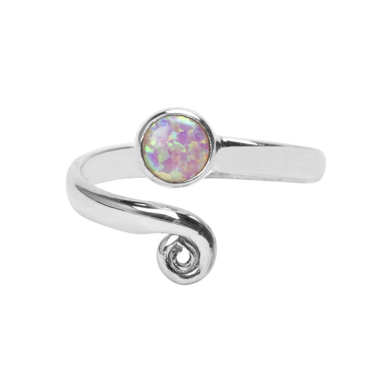 Light Pink Opal Toe ring midi ring 925 Solid Sterling Silver Girl Women Body Jewellery Lab Opal Adjustable Stone Toe Rings