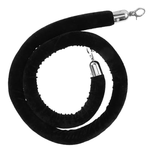 BUTIFULSIC Barrier Rope with Hook Stainless Steel Velvet Black Stanchion Rope Black Velour Rope Barrier Post Rope