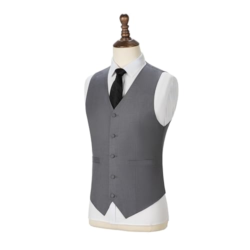 Men's Business Suit Vest Slim Fit Casual Dress Vest Formal Waistcoat For Wedding4