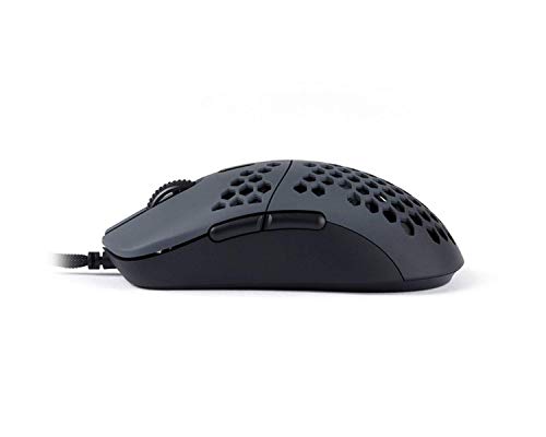 G-Wolves Hati HT-M 3360 Ultra Lightweight Honeycomb Shell Wired Gaming Mouse up to 12000 cpi - 6 Buttons - 2.18 oz (61g) (Black & Dark Grey)