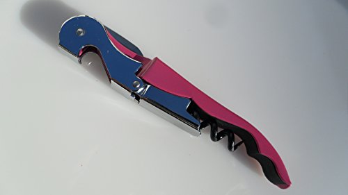 Pink Corkscrew Doubled Hinged Waiters Wine Key Bottle Opener With Foil Cutter #TOP3
