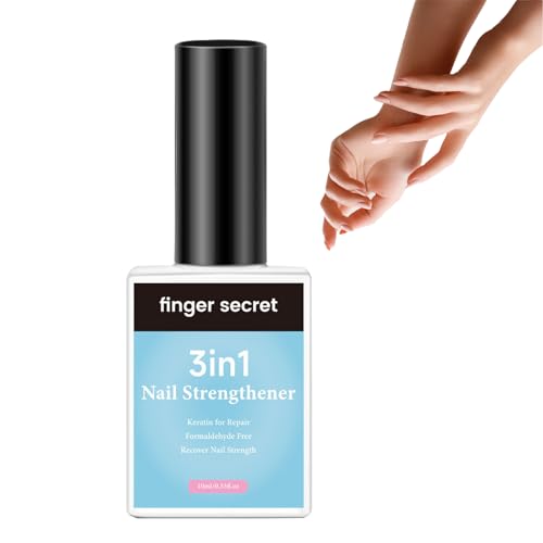 Extra Strong Nail Strengthener | 3-in-1 Growth & Repair Treatment | For Weak & Damaged Nails | 10ml Water-Based Formula | With Vitamin E | Long-Lasting Protection (#01)