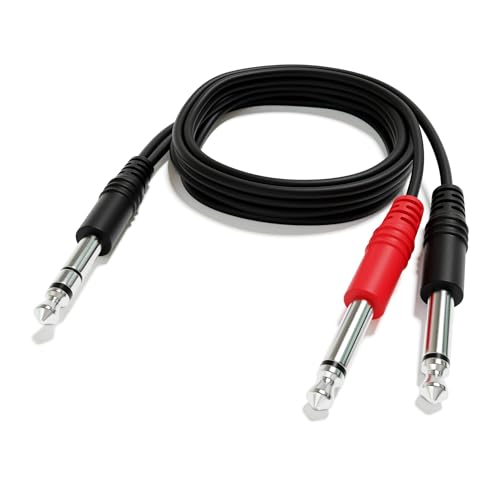 Cable divisor estéreo a mono 1/4" TRS a 2 x 1/4" TS miniatura 1