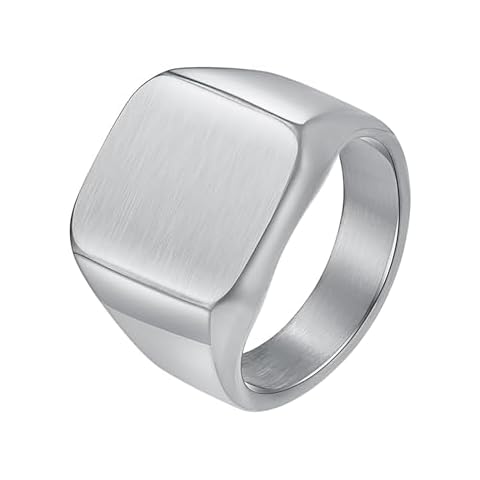 Nanafast Men's Brushed Square Signet Ring Cover