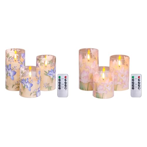 3 velas LED de flores sin llama para decoración de escritorio (orquídea)