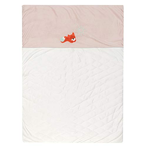 Nattou Couverture Oscar le Renard pour Bébé, 75 x 100 cm, Fanny et Oscar, Blanc/Beige