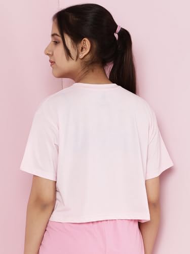 Image of Li'l Tomatoes Girls Crop T-Shirt | 100% Cotton | Graphic Printed Summer Top | Soft & Breathable Casual Wear | 7-16 Years